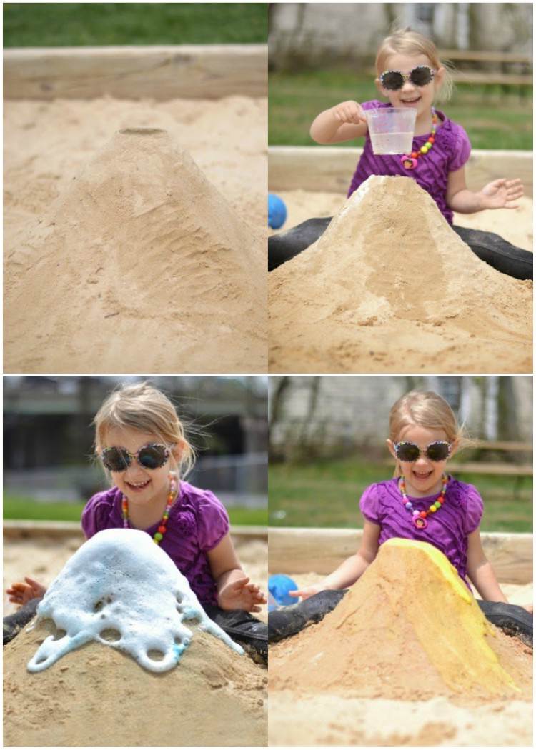 utomhusaktiviteter barn vår sommar sand vulkan