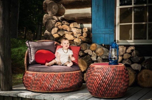 lounge trädgårdsmöbler dala stephen-burks ekofiber tillverkad av återvunnet material