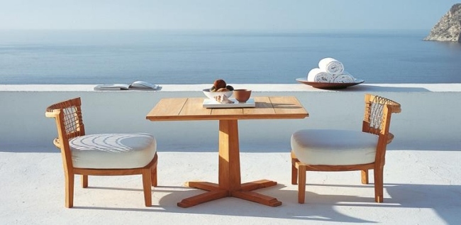 Uteservering Pall Soffbord Teak WaProLace sittdyna