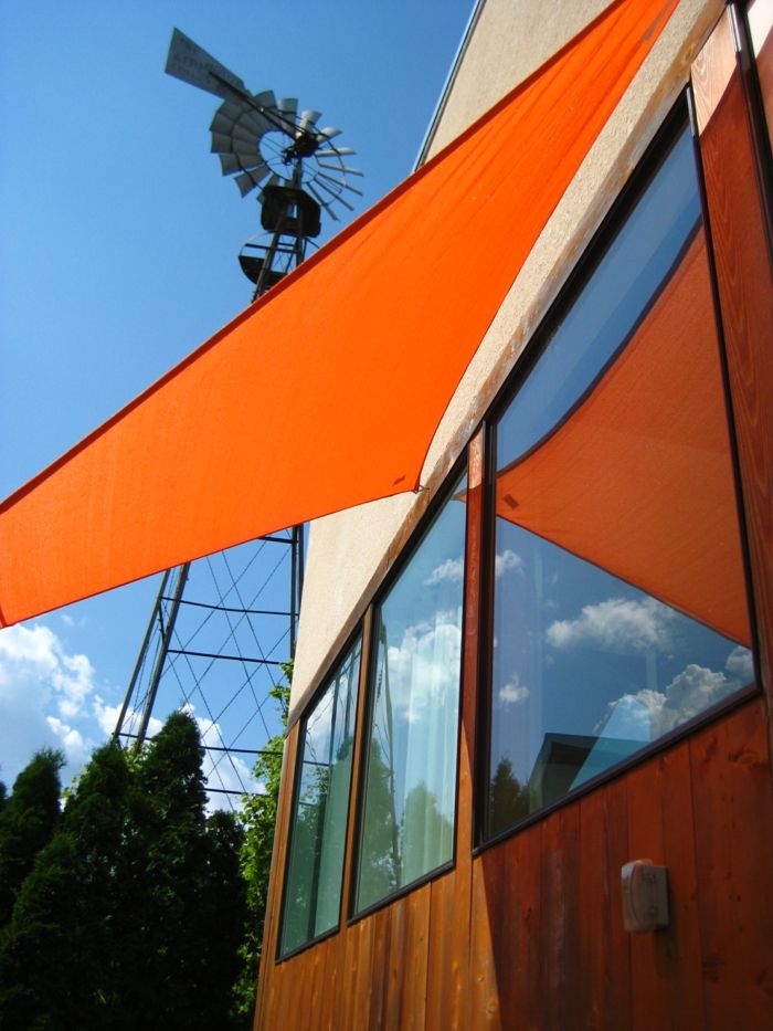 utomhus solskyddsfönster sommarsol segel orange