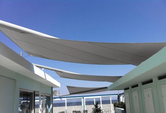 husdesign markis utomhus skugga havsstrand