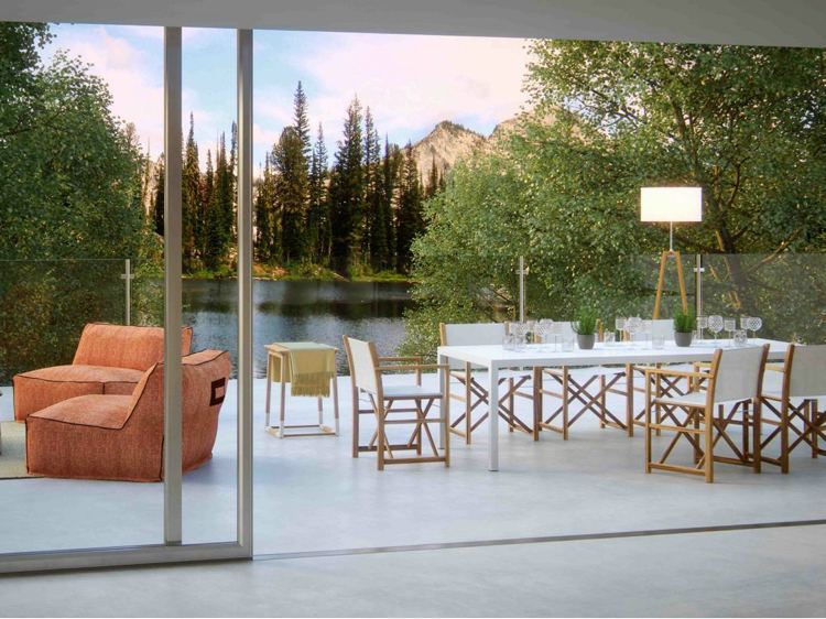 utomhus-bord-trädgård bord-design stil stil-rektangulär-vit-terrass