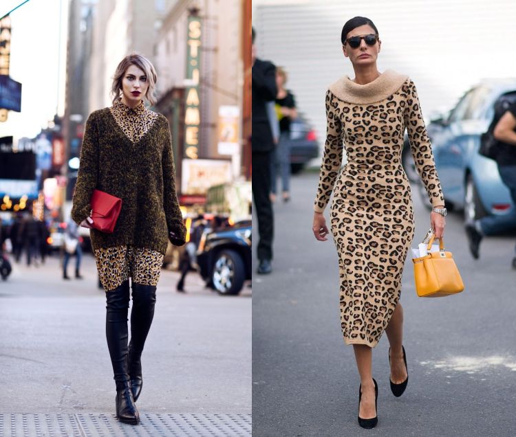 Kläder med leopardmönster, läderbyxor, tröjor eller pumps