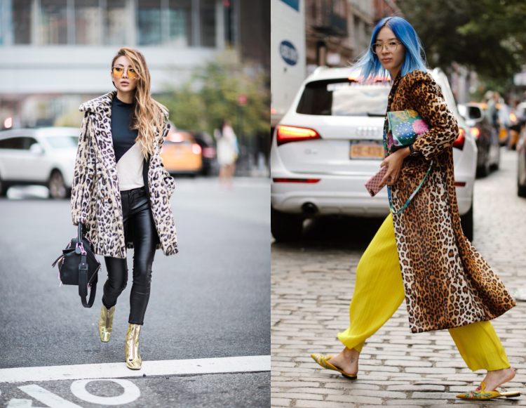 Outfits med leopardmönster, gula byxor, guldstiegel
