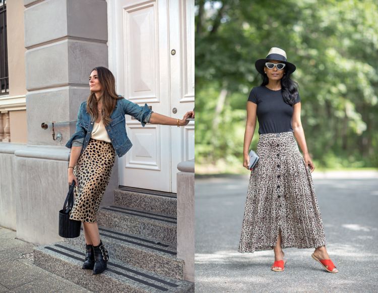 Outfits med leopardmönstrad kjol Elegant sommarkläder denimjacka t-shirt