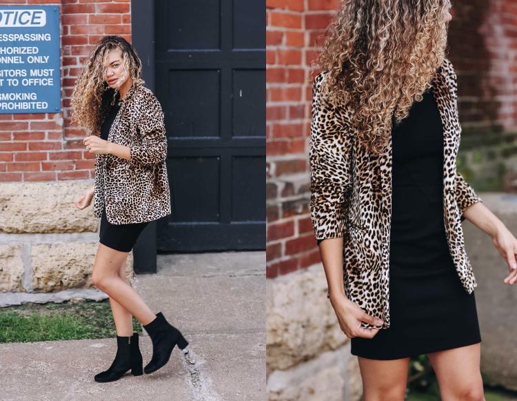 Leopard Print Coat Mini Dress Ankle Boots outfits