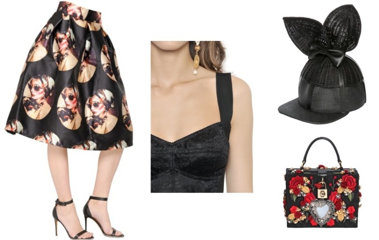 Outfits sommar 2015-kjol-sandaler-roa-topp-väska-d & g-hatt-michdulcezacarias-