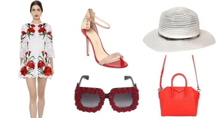 Outfits sommar 2015-klänning-glasögon-d & g-skor-camillaelphick-hatt-armani-väska-givenchy