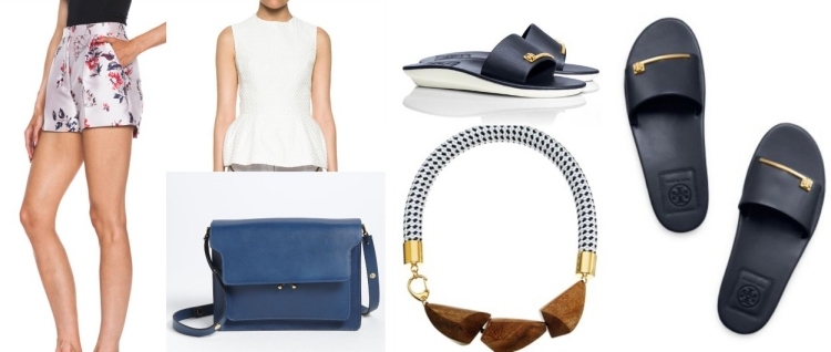 Outfits sommar 2015-byxor-stellamccartney-top-peplum-balmain-väska-blumarine-sandaler-toryburch-salene-chain-marni