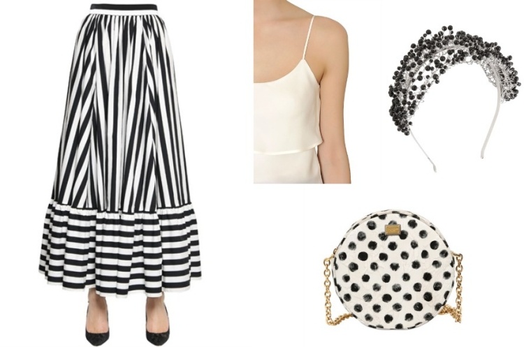 Outfits sommar 2015-kjol-skor-väska-d & g-top-armani-pannband-rosantica