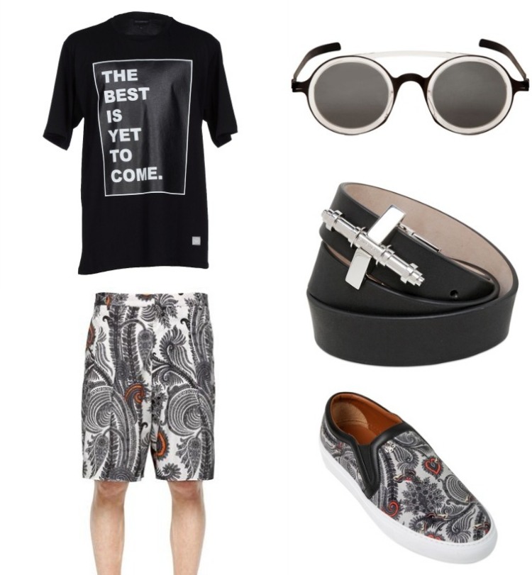 outfits-sommar-2015-tshirt-armani-byxor-sneaker-bälte-givenchi-glasögon-mykita