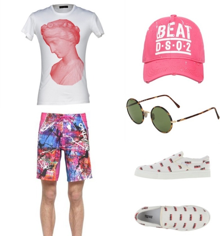 outfits-sommar-2015-tshirt-j.saunders-byxor-oakley-cap-dsquared-glasögon-l.g.r.-sneaker-undercover
