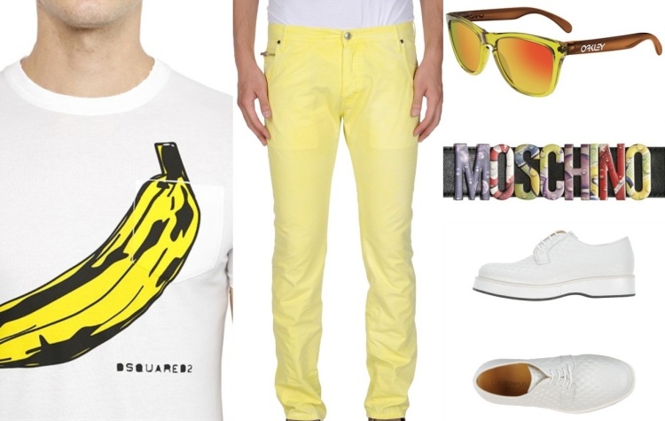outfits-sommar-2015-tshirt-dsquared-byxor-justcavalli-glasögon-oakley-bälte-moschino-skor-armani