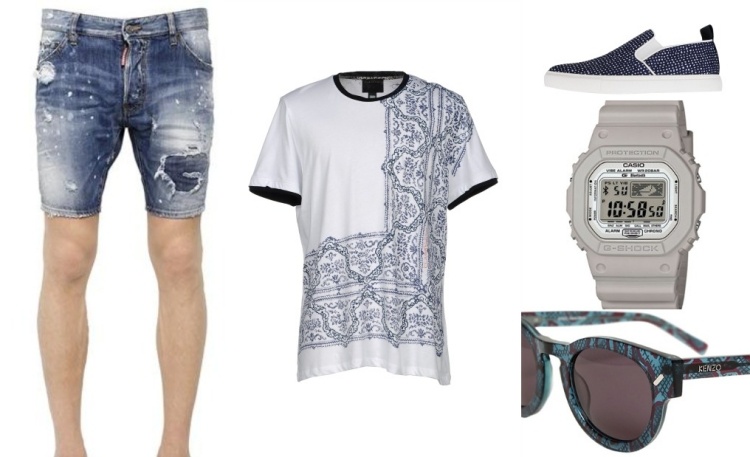 outfits-sommar-2015-jeans-t-shirt-cavalli-sneakers-klocka-gshock-glasögon-kenzo