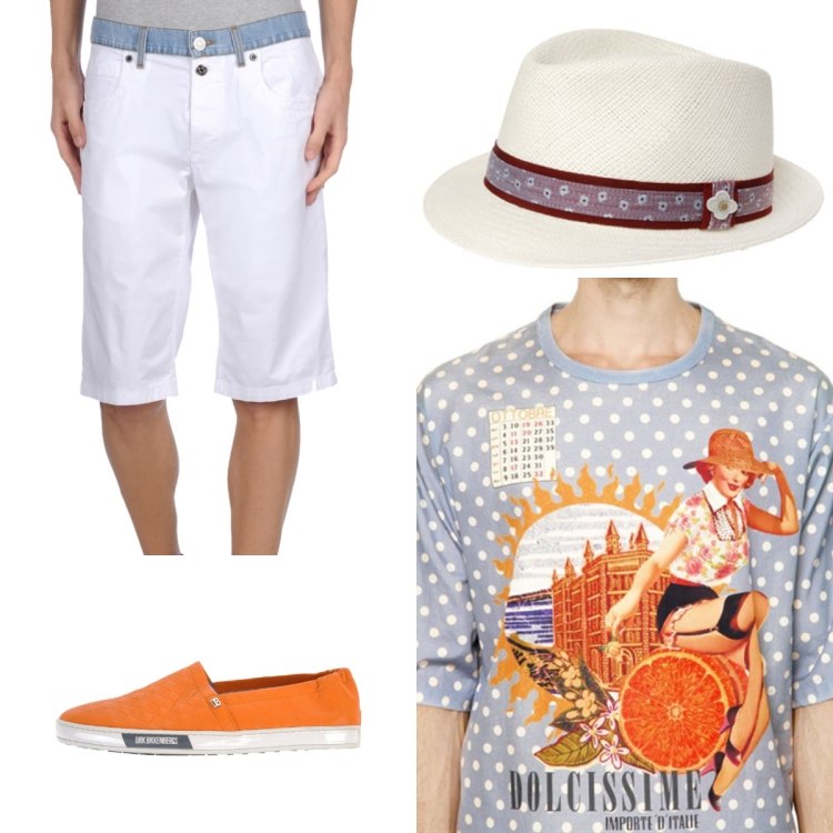 outfits-sommar-2015-byxor-skor-dirkbikkembergs-hatt-lardini-tshirt-D & G;