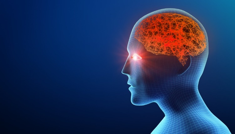 illustration av den mänskliga hjärnan i alzheimers sjukdom oxytocineffekt som en möjlig behandling