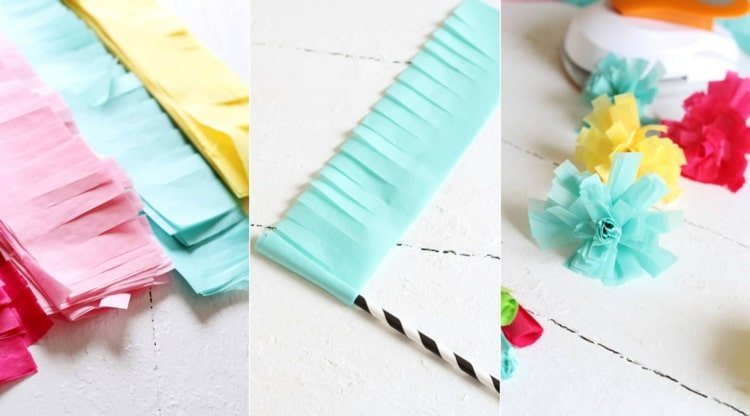 Tinker Mobilé - Instruktioner för att göra pappersblommor av silkespapper