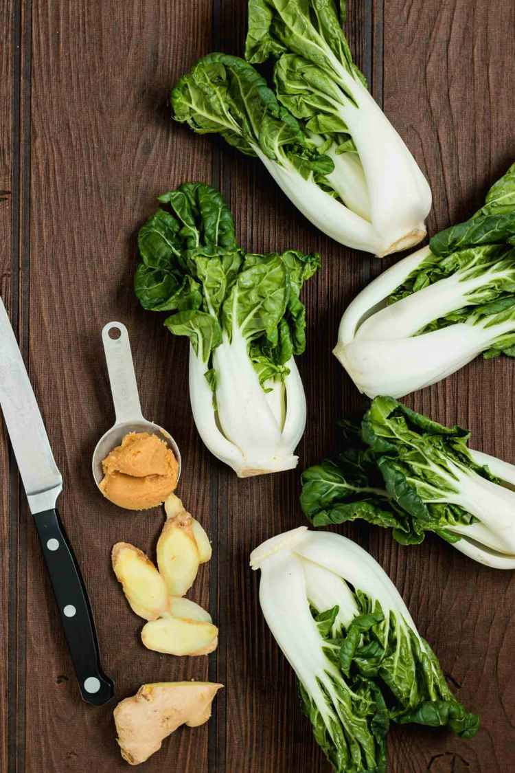 förbereder grönsak pak choi typ av kål asiatisk hälsosam