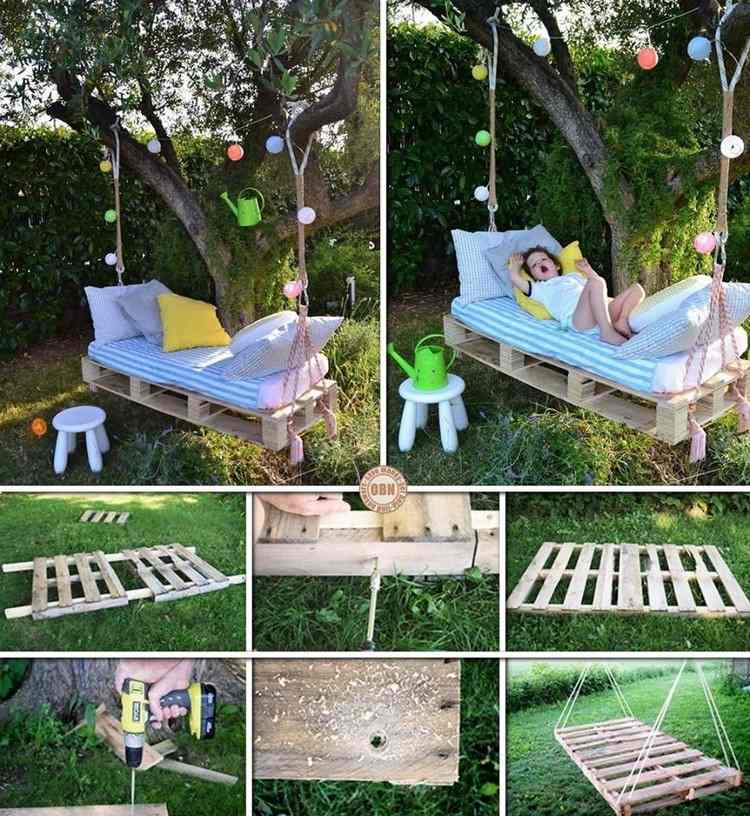 Pallmöbler-bygg-själv-trädgård-gung-säng-barn