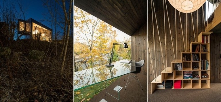 Panoramafönster-arbetsrum-inredning-design-asymmetrisk-hus-modern-arkitektur