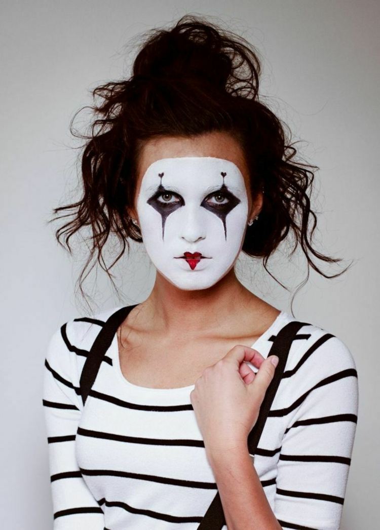 pantomime smink instruktion kvinna kostym idéer karneval halloween