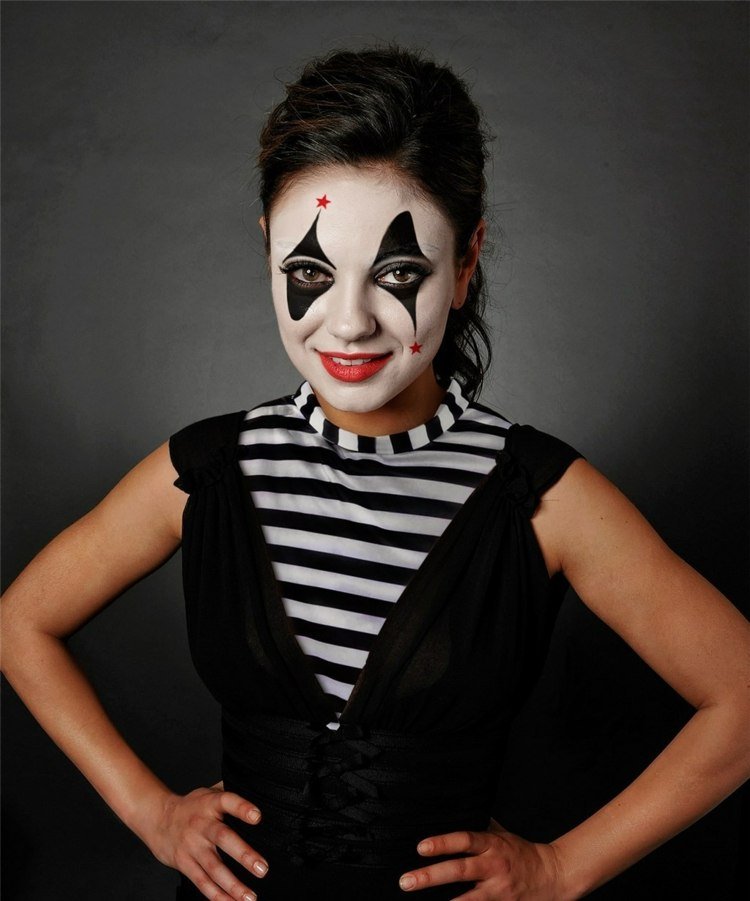 kostym pantomime make-up kvinna ansikte
