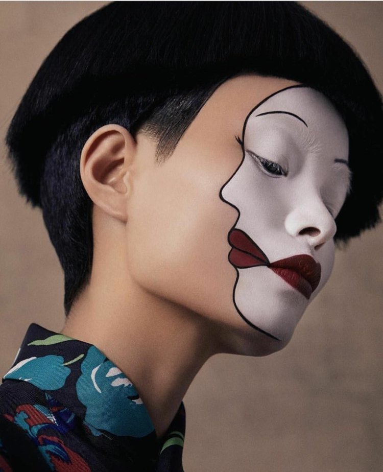 make up pantomime original idéer ansiktsmålning kvinna