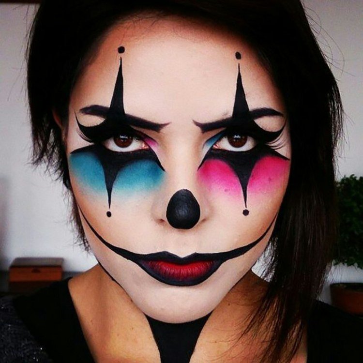 clown make up harlekin smink DIY idéer
