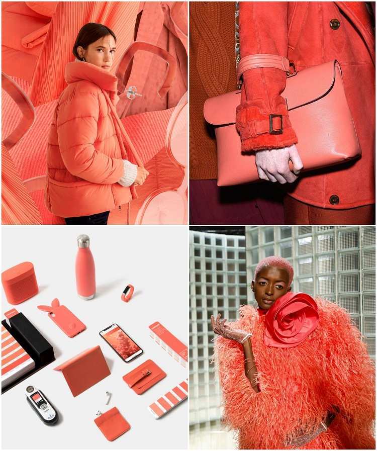 pantone färg 2019 levande korall kvinnor mode sminkteknologi äpple