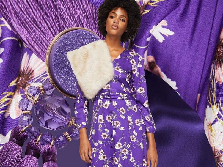 violett mode klänningar smycken textilier trend färg 2018