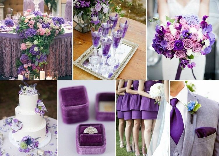 violett färg bröllop idéer dekoration kläder mat drycker blommor