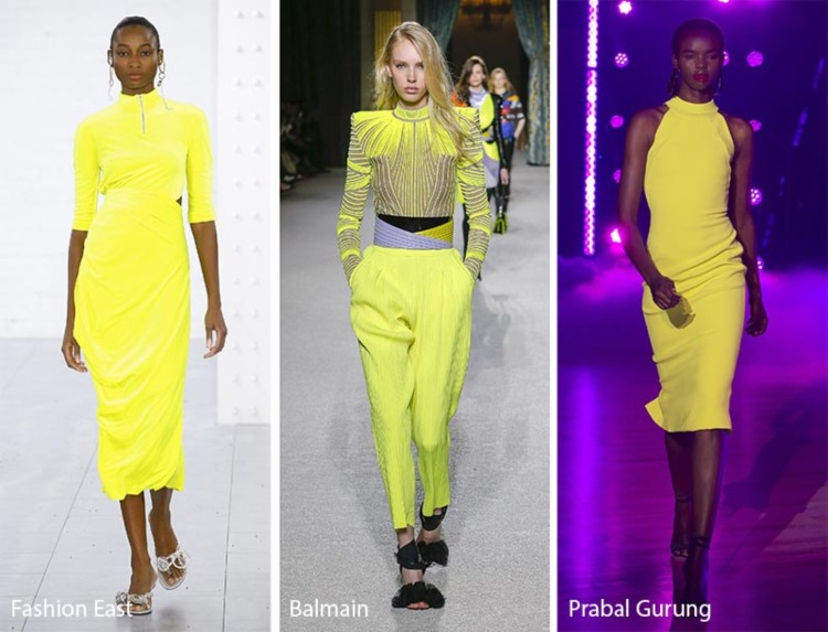 pantone färger modetrender höst fest klänning byxor blus ensemble gul