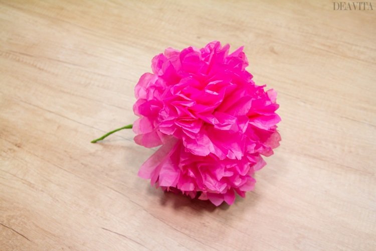Papper blomma instruktioner idéer rosa födelsedagsdekoration