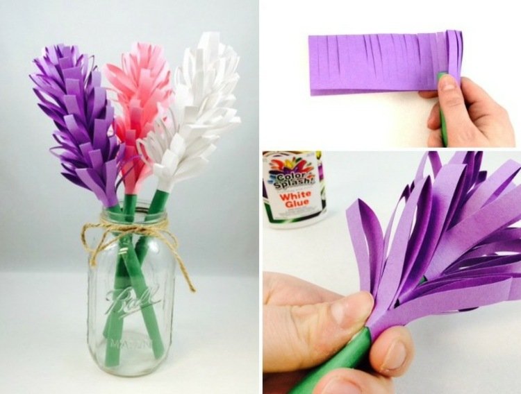 Gör pappersblommor med barn hyacint-gör-det-själv-instruktioner-vår-dekoration