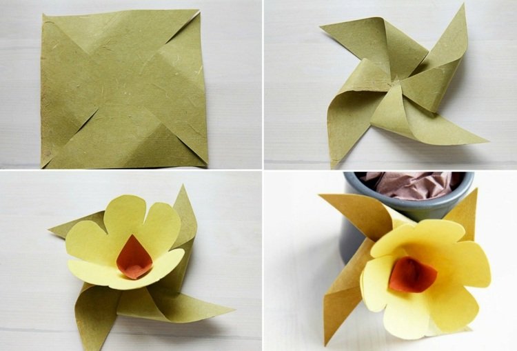 papper-blommor-pyssel-barn-mödrar-dag-present-pinwheel-blomkruka
