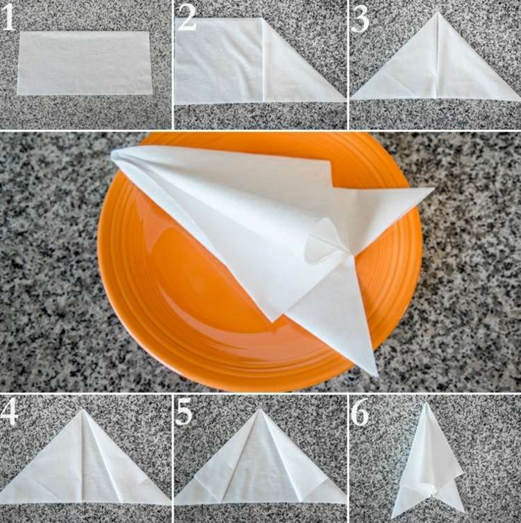 vikbara papper servetter pil form dekoration servis bord