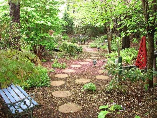 trädgård landskap design-skog-liknande atmosfär vila bänk khazzam-trädgård