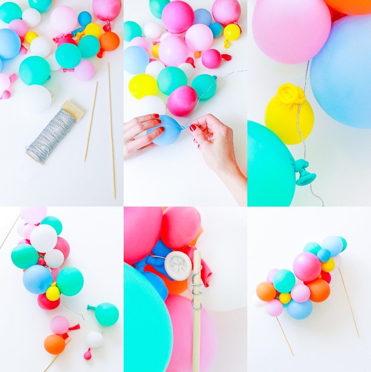 Gör en krans av ballonger själv för dina födelsedagsborddekorationer
