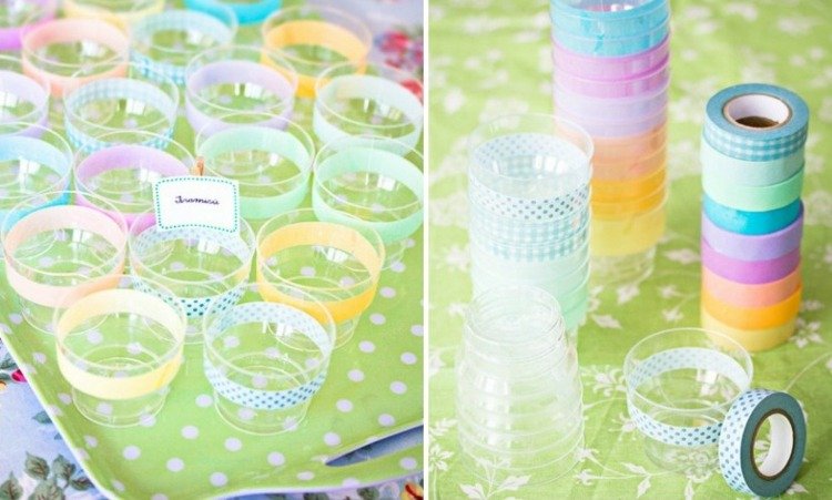 festdekorationsidéer för att göra dig själv plastglasögon-dekorera-washi-tejp-mångfärgad