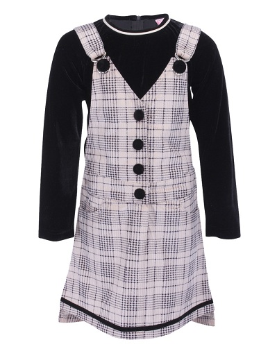 Ελεγμένο Pinafore Party Dress for Kid Girls