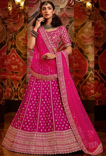 Φόρεμα πάρτι Lehenga Choli σε ροζ χρώμα