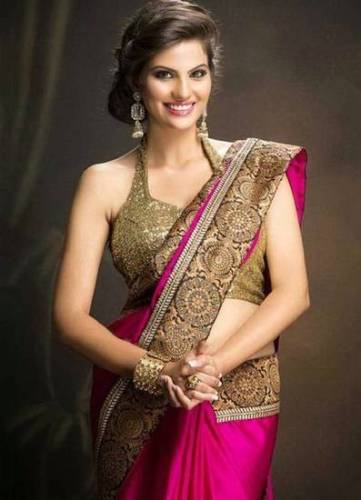 Party Wear Sarees-Pink And Golden Party Wear Saree 30