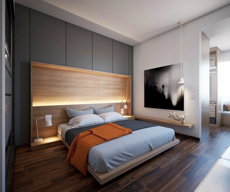 belysning-sovrum-subtila färger-indirekt-väggmålning-svart-vit-inbyggd vägg