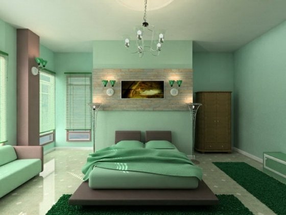svalt-grönt-än-vägg-färg sovrum