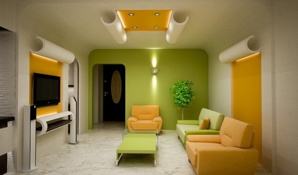 minimalistisk-inre-väggfärg-grönt-läder-möbler