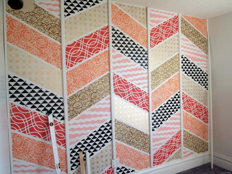 Patchwork gjort enkelt -vägg-dekoration-tapeter-färgglatt-mönster