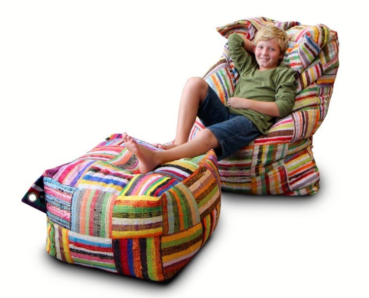 patchwork-made-easy-beanbag-seat kudde-fotpall-klädsel-tyg-pojke-vacker-pyssla-idé