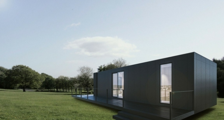 lapptäcke väggdesign minimalistisk timmerhus arkitektur fönster franska