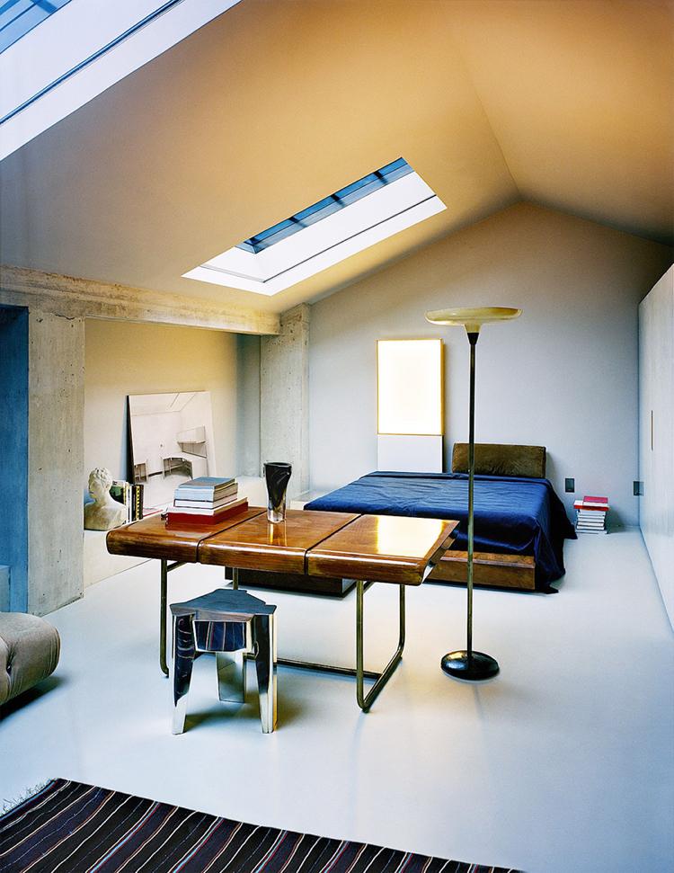 patina effekt sovrum minimalistisk konst takfönster