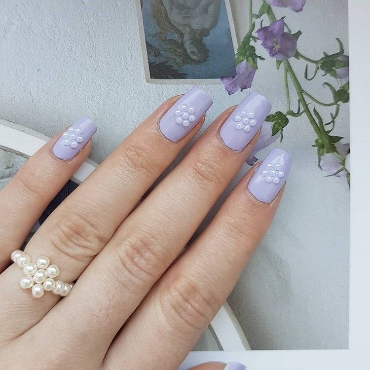 Nail Trends Spring 2021 Purple Nail Designs Pearl Nails Trend